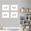 Dignovel Studios Unframed (Set of 4) Watercolor Bathroom Sign Print Quotes Print Wash Brush Floss Flush Funny Bathroom Decor dnc11 - Image 6