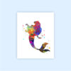 Dignovel Studios Unframed (Set of 4) Bedroom Decor for Kids Girl Nautical Mermaid Ocean Watercolor Prints Nursery Wall Art dnc12 - Image 3