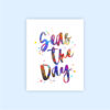 Dignovel Studios Unframed (Set of 4) Watercolor Beach Art Prints Good Vibes Only Seas The Day Wall art Living Room Decor dnc13 - Image 5