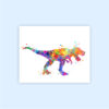 Dignovel Studios Unframed (Set of 4) Tyrannosaurus Rex (T-Rex) Triceratops Brachiosaurus Stegosaurus Watercolor Dinosaur Nursery Room Wall Art Prints dnc1 - Image 2