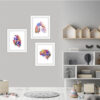 Dignovel Studios Unframed (Set of 3) Human Anatomy Watercolor art print set Heart Lung Brain wall prints dnc23 - Image 5