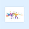 Dignovel Studios Unframed (Set of 6) T Rex Stegosaurus Triceratops Pterodactylus Parasaurolophus Spinosaurus Watercolor Dinosaur Skeleton Nursery Decor dnc2 - Image 3