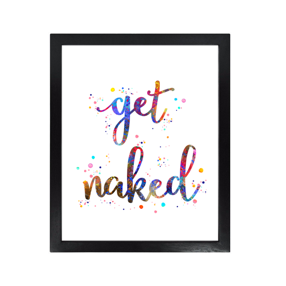 Dignovel Studios Unframed Get Naked Funny Bathroom Sign Watercolor art print dnc33