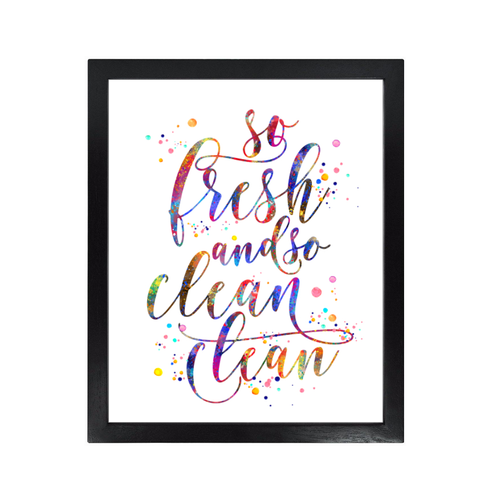 Dignovel Studios Unframed So Fresh And So Clean Funny Bathroom Sign Watercolor Art Print Poster dnc34