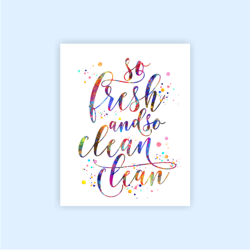 Dignovel Studios Unframed So Fresh And So Clean Funny Bathroom Sign Watercolor Art Print Poster dnc34 - Image 2