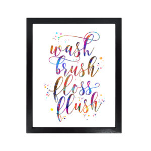 Dignovel Studios Unframed Watercolor Bathroom Sign Print Quotes Wash Brush Floss Flush Funny Bathroom Decor dnc35