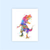 Dignovel Studios Unframed (Set of 3) T Rex Watercolor Dinosaur Wall Art Prints Boy Room Art Print Set Nursery Decor dnc3 - Image 2