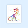 Dignovel Studios Unframed (Set of 3) T Rex Watercolor Dinosaur Wall Art Prints Boy Room Art Print Set Nursery Decor dnc3 - Image 4