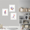 Dignovel Studios Unframed (Set of 3) T Rex Watercolor Dinosaur Wall Art Prints Boy Room Art Print Set Nursery Decor dnc3 - Image 5