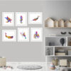 Dignovel Studios Unframed (Set of 6) Ocean life Wall Art Print Watercolor Sea Turtle Sea Horse Whale Lobster Cctopus Print Set kids Room Decor dnc7 - Image 8