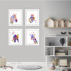 Dignovel Studios Unframed (Set of 4) Baby Animals Watercolor Art Print Set Nursery Decor Zebra Owl Elephant Giraffe dnc8 - Image 6
