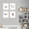 Dignovel Studios Unframed (Set of 4) Bee Butterfly Dragonfly Hummingbird Watercolor Art Print Nursery wall art Baby Bedroom Decor dnc9 - Image 6