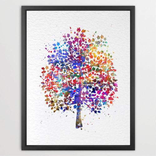 Dignovel Studios Unframed Tree Nature Love Watercolor Art Nursery Kids Art Giclee Office Watercolor Art Print Wall Art Poster Home Decor Hanging DN501