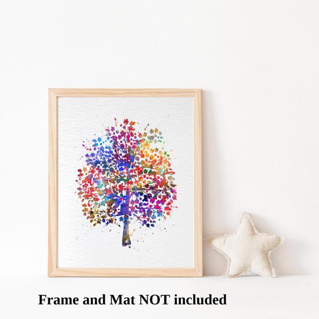 Dignovel Studios Unframed Tree Nature Love Watercolor Art Nursery Kids Art Giclee Office Watercolor Art Print Wall Art Poster Home Decor Hanging DN501 - Image 3
