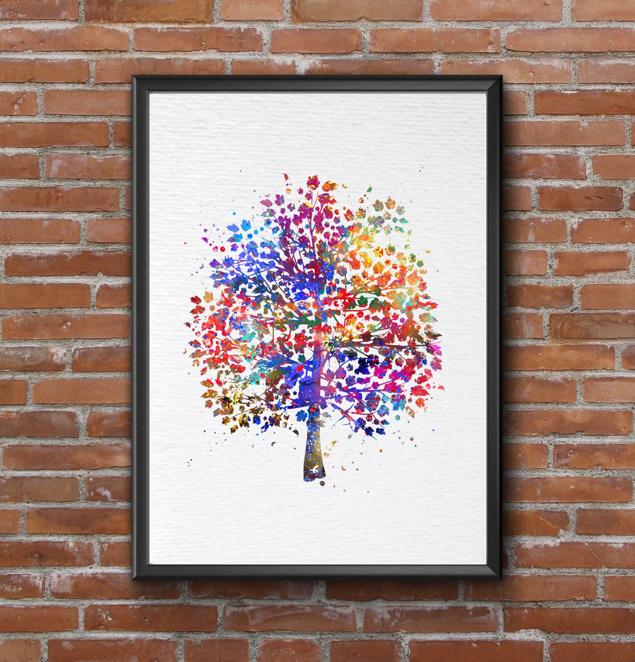 Dignovel Studios Unframed Tree Nature Love Watercolor Art Nursery Kids Art Giclee Office Watercolor Art Print Wall Art Poster Home Decor Hanging DN501 - Image 7