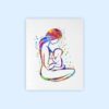 Dignovel Studios Unframed Breastfeeding Mother Mom Newborn Baby Nursing Watercolor Art Print Wall Art Poster Home Decor Hanging DN512 - Image 2