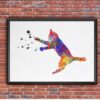Dignovel Studios Unframed Jumping Cat Animal Love Watercolor Art Print Wall Art Poster Home Decor Hanging DN519 - Image 7