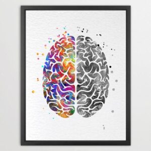 Dignovel Studios Unframed Brain Creativity Inspiration Watercolor Art Print Wall Art Poster Home Decor Hanging DN526
