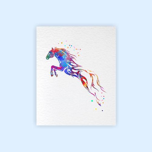 Dignovel Studios Unframed Horse Running Fire Freedom Watercolor Art Print Wall Art Poster Home Decor Hanging DN527 - Image 2