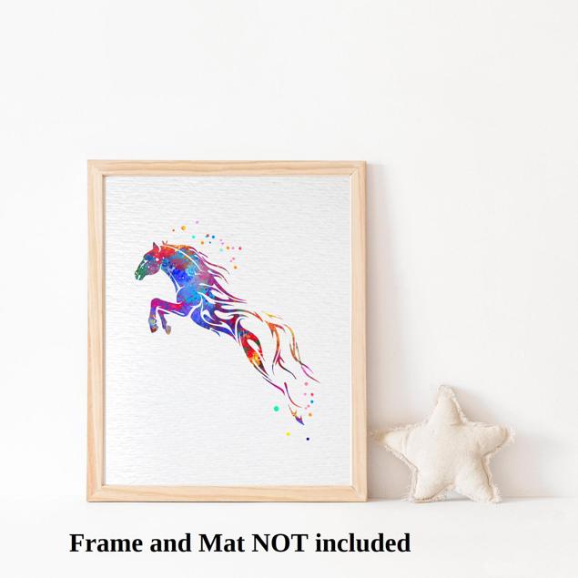 Dignovel Studios Unframed Horse Running Fire Freedom Watercolor Art Print Wall Art Poster Home Decor Hanging DN527 - Image 3