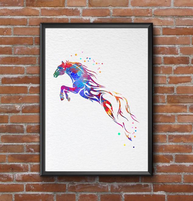 Dignovel Studios Unframed Horse Running Fire Freedom Watercolor Art Print Wall Art Poster Home Decor Hanging DN527 - Image 7