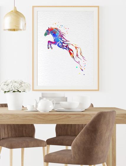Dignovel Studios Unframed Horse Running Fire Freedom Watercolor Art Print Wall Art Poster Home Decor Hanging DN527 - Image 8
