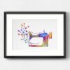 Dignovel Studios Unframed Sewing Machine Butterfly Seamstress Sewing Watercolor Art Print Wall Art Poster Home Decor Hanging DN533 - Image 6