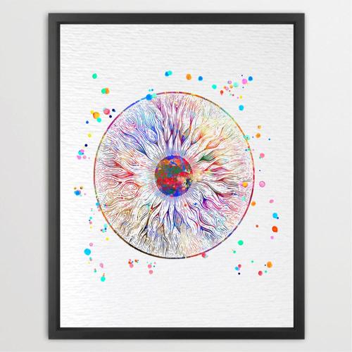 Dignovel Studios Unframed Iris Human Eye Blood Vessels Ophthalmology Clinic Watercolor Art Print Wall Art Poster Home Decor Hanging DN534