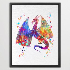 Dignovel Studios Unframed Dragon Fantasy Watercolor Art Print Wall Art Poster Home Decor Hanging DN538