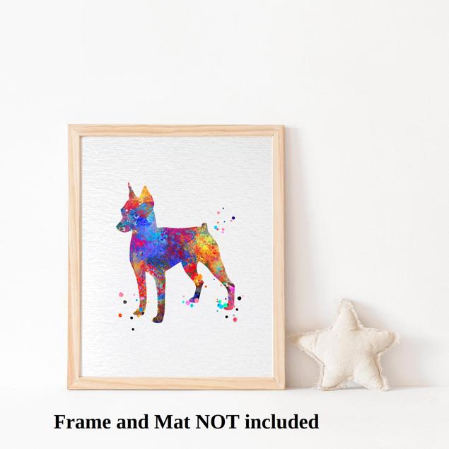Dignovel Studios Unframed Miniature Pinscher Dog Pet Watercolor Art Print Wall Art Poster Home Decor Hanging DN540 - Image 3