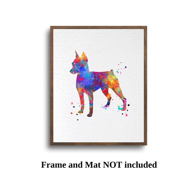 Dignovel Studios Unframed Miniature Pinscher Dog Pet Watercolor Art Print Wall Art Poster Home Decor Hanging DN540 - Image 5