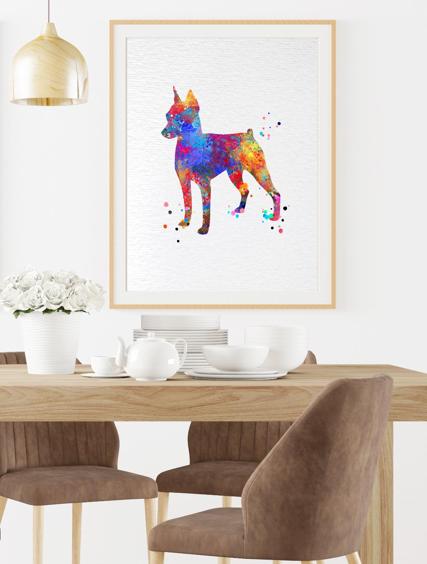 Dignovel Studios Unframed Miniature Pinscher Dog Pet Watercolor Art Print Wall Art Poster Home Decor Hanging DN540 - Image 8