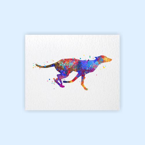 Dignovel Studios Unframed Greyhound Dog Running Chasing Watercolor Art Print Wall Art Poster Home Decor Hanging DN543 - Image 2