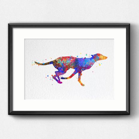 Dignovel Studios Unframed Greyhound Dog Running Chasing Watercolor Art Print Wall Art Poster Home Decor Hanging DN543 - Image 6