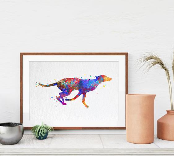 Dignovel Studios Unframed Greyhound Dog Running Chasing Watercolor Art Print Wall Art Poster Home Decor Hanging DN543 - Image 8