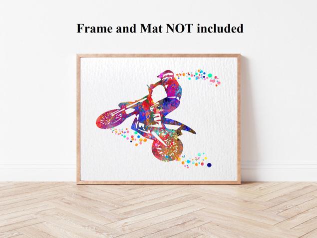 Dignovel Studios Unframed Motocross Dirt Bike Sports Off-road Motorcycle Watercolor Art Print Wall Art Poster Home Decor Hanging DN546 - Image 4