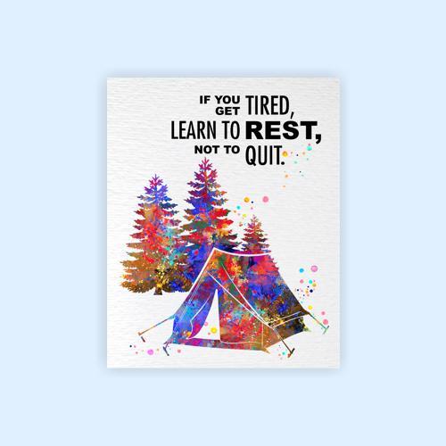 Dignovel Studios Unframed If You Get Tired Learn To Rest Not to Quit Girl Quotes Watercolor Art Print Wall Art Poster Home Decor Hanging DN548 - Image 2