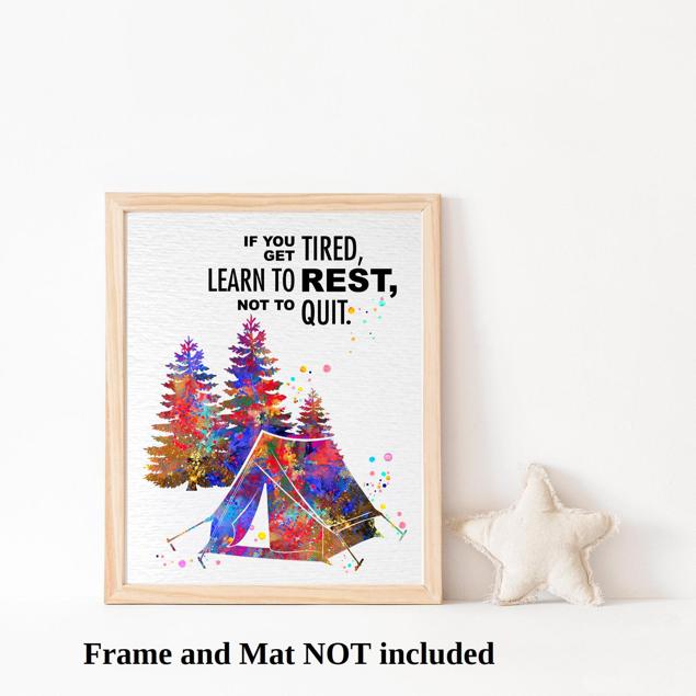 Dignovel Studios Unframed If You Get Tired Learn To Rest Not to Quit Girl Quotes Watercolor Art Print Wall Art Poster Home Decor Hanging DN548 - Image 3