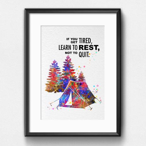 Dignovel Studios Unframed If You Get Tired Learn To Rest Not to Quit Girl Quotes Watercolor Art Print Wall Art Poster Home Decor Hanging DN548 - Image 6