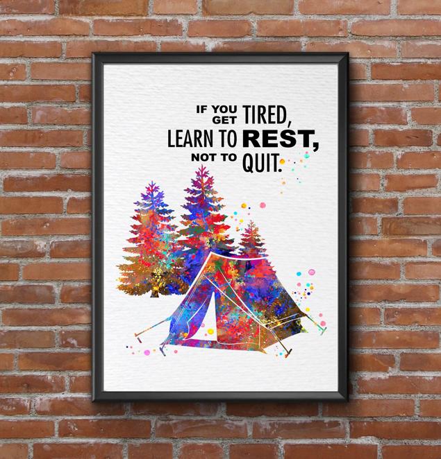 Dignovel Studios Unframed If You Get Tired Learn To Rest Not to Quit Girl Quotes Watercolor Art Print Wall Art Poster Home Decor Hanging DN548 - Image 7