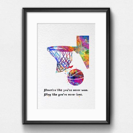 Dignovel Studios Unframed Basketball Training Practice Like You've Never Won Quotes Watercolor Art Print Wall Art Poster Home Decor Hanging DN555 - Image 6