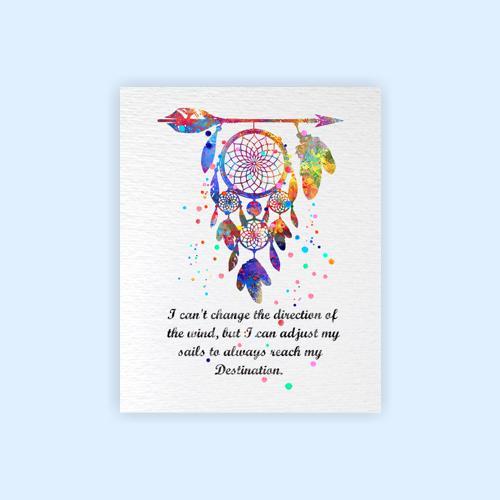 Dignovel Studios Unframed Dreamcatcher Always Reach My Destination Native American Inspirational Quotes Saying Wisdom Watercolor Art Print Wall Art Poster Home Decor Hanging DN562 - Image 2