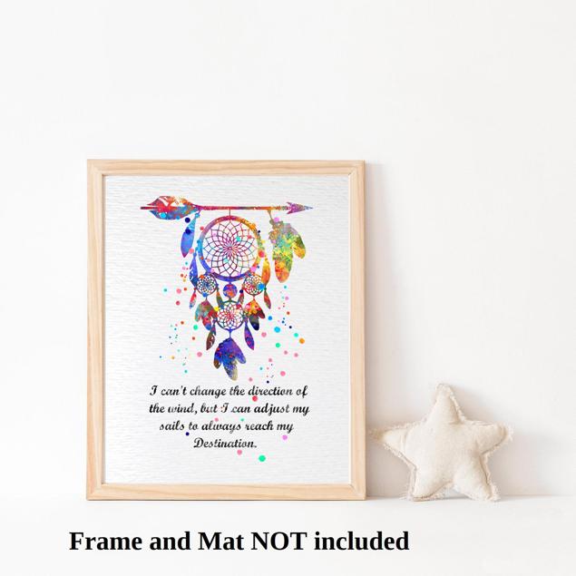 Dignovel Studios Unframed Dreamcatcher Always Reach My Destination Native American Inspirational Quotes Saying Wisdom Watercolor Art Print Wall Art Poster Home Decor Hanging DN562 - Image 3