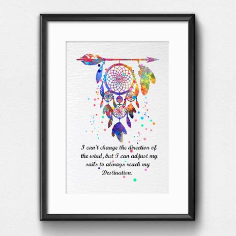 Dignovel Studios Unframed Dreamcatcher Always Reach My Destination Native American Inspirational Quotes Saying Wisdom Watercolor Art Print Wall Art Poster Home Decor Hanging DN562 - Image 6