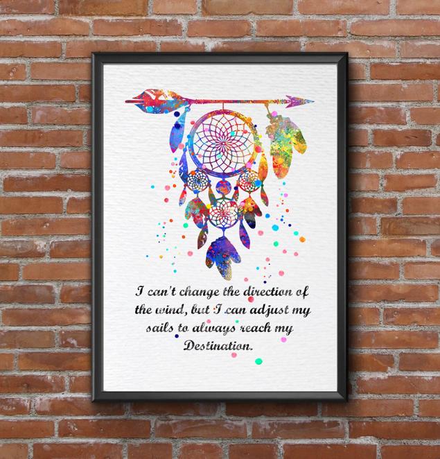 Dignovel Studios Unframed Dreamcatcher Always Reach My Destination Native American Inspirational Quotes Saying Wisdom Watercolor Art Print Wall Art Poster Home Decor Hanging DN562 - Image 7