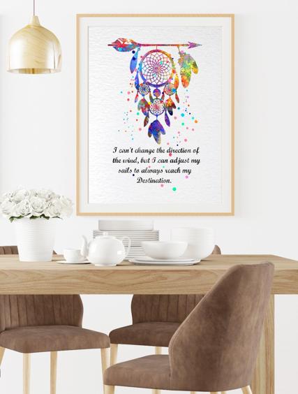 Dignovel Studios Unframed Dreamcatcher Always Reach My Destination Native American Inspirational Quotes Saying Wisdom Watercolor Art Print Wall Art Poster Home Decor Hanging DN562 - Image 8