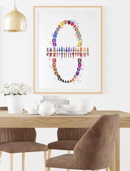 Dignovel Studios Unframed Tooth Chart Anatomical Art Dental Clinic Dentistry Science Watercolor Art Print Wall Art Poster Home Decor Hanging DN565 - Image 8