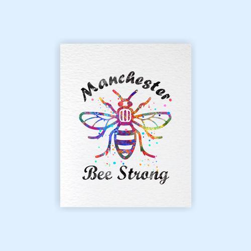 Dignovel Studios Unframed Manchester Bee Strong Inspirational Quotes Words Saying Wisdom Watercolor Art Print Wall Art Poster Home Decor Hanging DN571 - Image 2