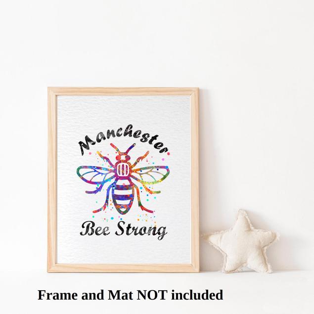 Dignovel Studios Unframed Manchester Bee Strong Inspirational Quotes Words Saying Wisdom Watercolor Art Print Wall Art Poster Home Decor Hanging DN571 - Image 3