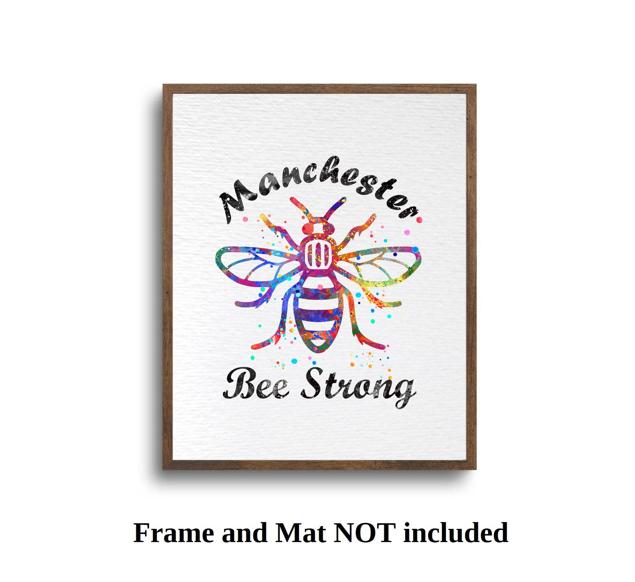 Dignovel Studios Unframed Manchester Bee Strong Inspirational Quotes Words Saying Wisdom Watercolor Art Print Wall Art Poster Home Decor Hanging DN571 - Image 5
